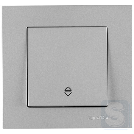 Вимикач одноклавішний ПРОХІДНИЙ Arvia Electric KAREN Срібло (20 03 2000 209)